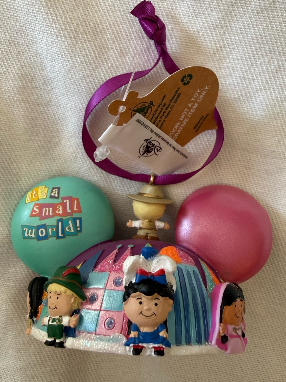 Disney Parks Hand-Painted Mickey Ears Ornament - It’s A Small World - Picture 2 of 2